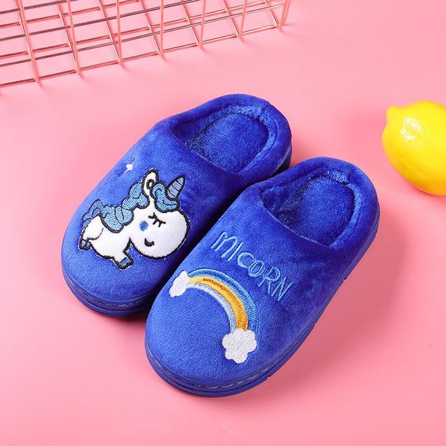 Unicorn Slippers Kids Fluffy Footwear